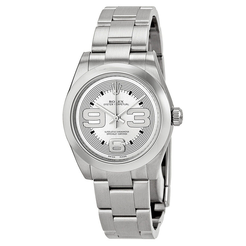 Rolex Oyster Perpetual 31 mm Silver Dial Stainless Steel Bracelet Automatic Unisex Watch #177200S369O - Watches of America