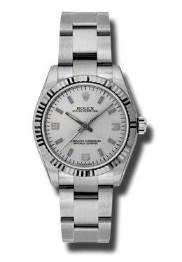 Rolex Oyster Perpetual 31 mm Silver Dial Stainless Steel Bracelet Automatic Unisex Watch #177234SABLSO - Watches of America