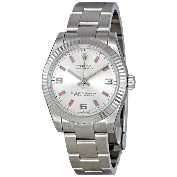 Rolex Oyster Perpetual 31 mm Silver Dial Stainless Steel Bracelet Automatic Unisex Watch #177234SAPSO - Watches of America