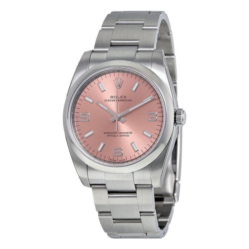 Rolex Oyster Perpetual 34 Pink Dial Stainless Steel Bracelet Automatic Men's Watch #114200PASO - Watches of America