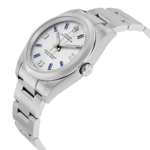 Rolex Oyster Perpetual 34 Silver Dial Stainless Steel Bracelet Automatic Men's Watch #114200SABLSO - Watches of America #2