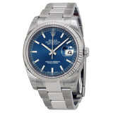 Rolex Oyster Perpetual 36 mm Automatic Blue Dial Stainless Steel Bracelet Men's Watch #116234BLSO - Watches of America