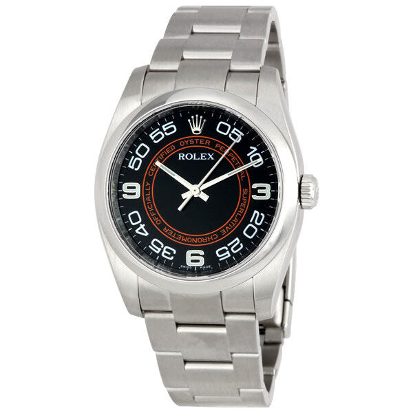 Rolex Oyster Perpetual 36 mm Black Concentric Dial Stainless Steel Bracelet Automatic Men's Watch #116000BKCOAO - Watches of America