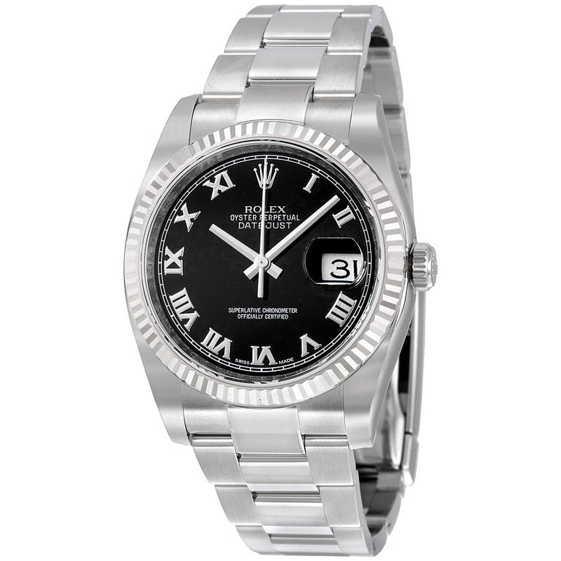 Rolex Oyster Perpetual 36 mm Black Dial Stainless Steel Bracelet Automatic Ladies Watch #116234BKRO - Watches of America