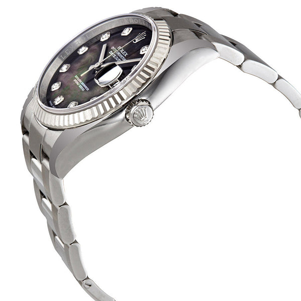 Rolex Oyster Perpetual 36 mm Black Mother of Pearl Dial Stainless Steel Bracelet Automatic Ladies Watch #116234BKMDO - Watches of America #2