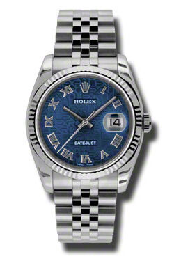 Rolex Oyster Perpetual 36 mm Blue Dial Stainless Steel Jubilee Bracelet Automatic Men's Watch #116234BLJRJ - Watches of America