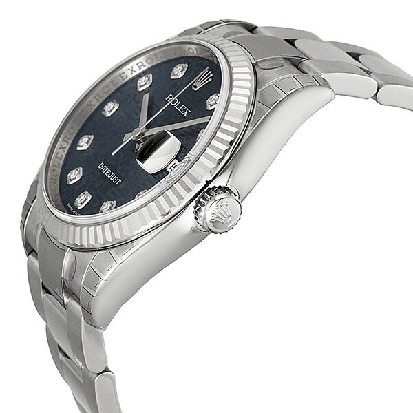 Rolex Oyster Perpetual 36 mm Blue Dial Stainless Steel Bracelet Automatic Men's Watch #116234BLJDO - Watches of America #2