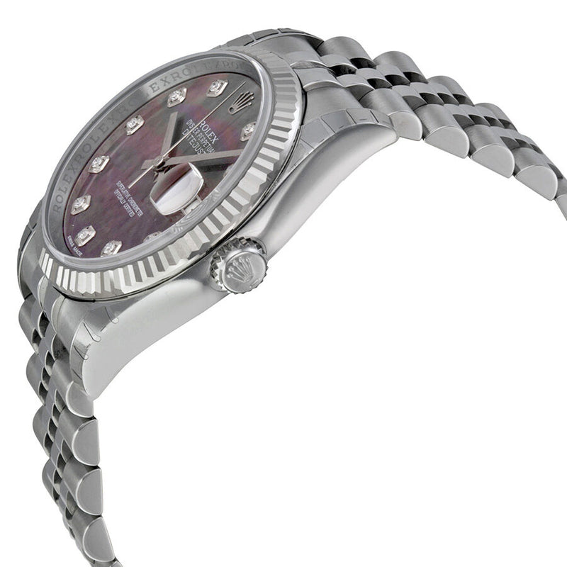 Rolex Oyster Perpetual 36 mm Dark Mother of Pearl Dial Stainless Steel Jubilee Bracelet Automatic Men's Watch #116234BKMDJ - Watches of America #2