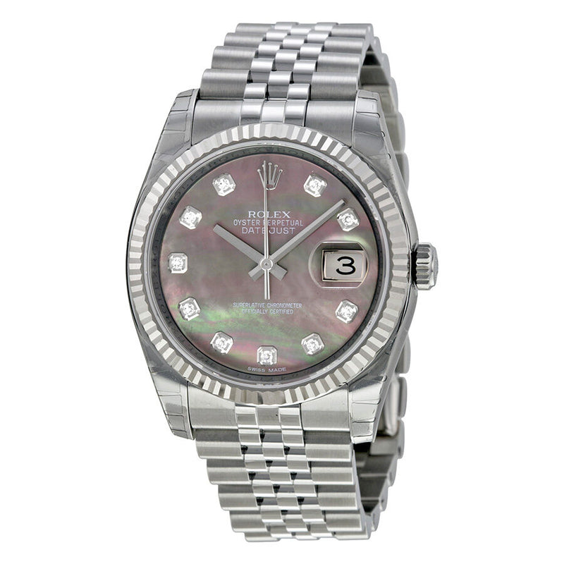 Rolex Oyster Perpetual 36 mm Dark Mother of Pearl Dial Stainless Steel Jubilee Bracelet Automatic Men's Watch #116234BKMDJ - Watches of America