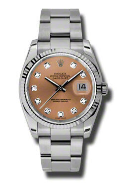 Rolex Oyster Perpetual 36 mm Pink Dial Stainless Steel Bracelet Automatic Men's Watch #116234PDO - Watches of America