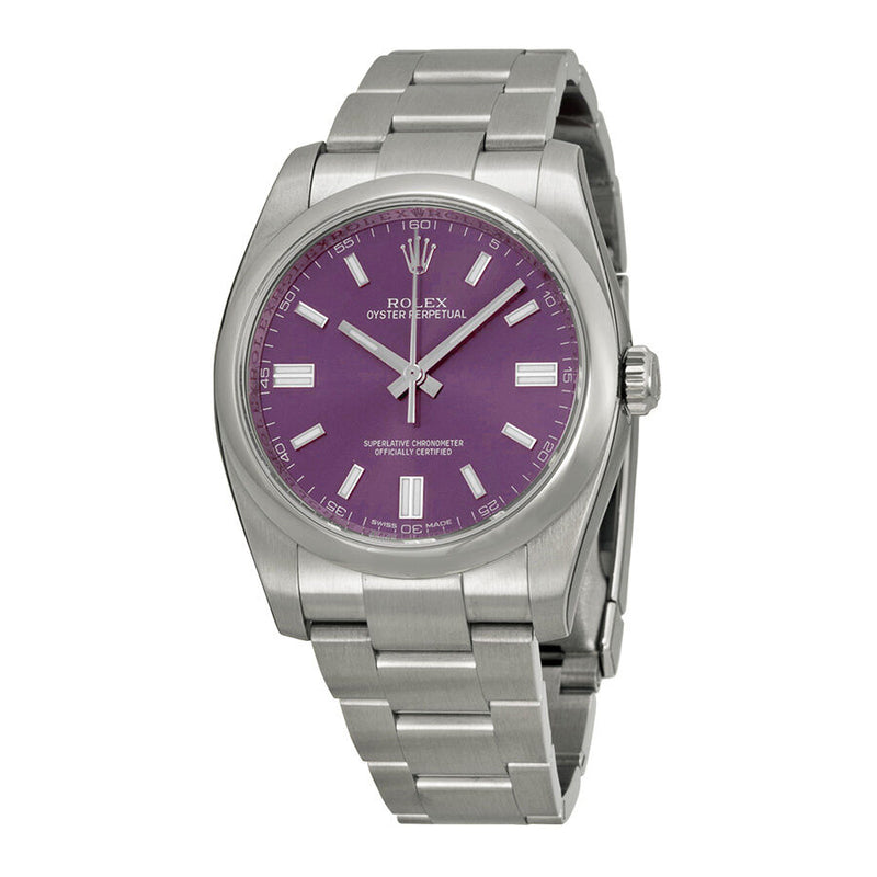 Rolex Oyster Perpetual 36 mm Purple Dial Stainless Steel Bracelet Men's Watch #116000PUSO - Watches of America