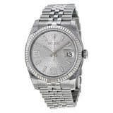 Rolex Oyster Perpetual 36 mm Silver Dial Stainless Steel Jubilee Bracelet Automatic Unisex Watch #116234SJADJ - Watches of America