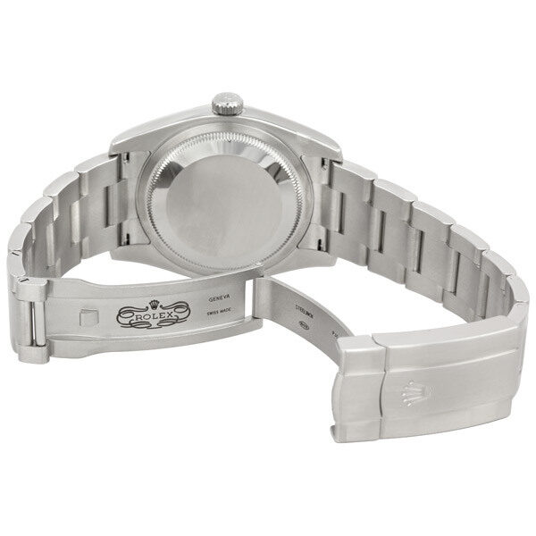 Rolex Oyster Perpetual 36 mm Silver Dial With Blue Center Dial Stainless Steel Bracelet Automatic Men's Watch #116034SBLAO - Watches of America #3