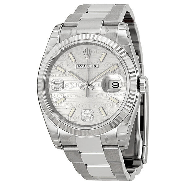 Rolex Oyster Perpetual 36 mm Silver Dial Stainless Steel Bracelet Automatic Watch #116234SJADO - Watches of America