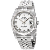 Rolex Oyster Perpetual 36 mm White Dial Stainless Steel Jubilee Bracelet Automatic Men's Watch #116234WRJ - Watches of America