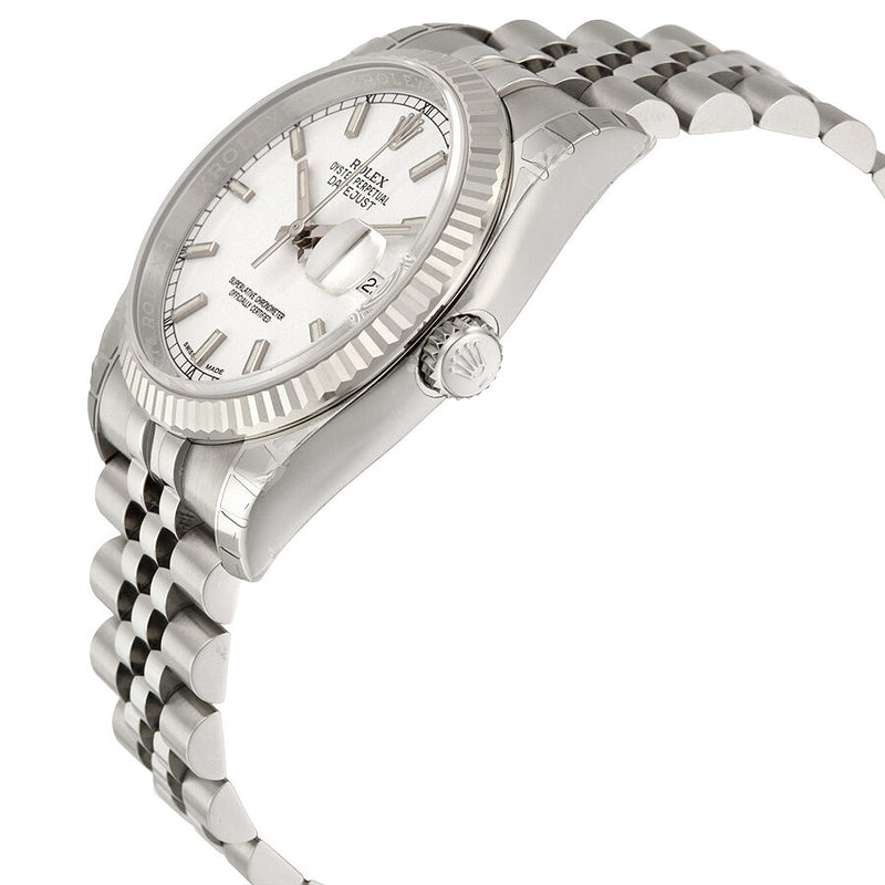 Rolex Oyster Perpetual 36 mm White Dial Stainless Steel Jubilee Bracelet Automatic Men's Watch #116234WSJ - Watches of America #2