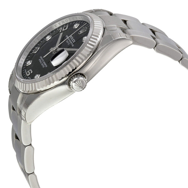 Rolex Oyster Perpetual Date 34 Black Dial Stainless Steel Bracelet Automatic Men's Watch #115234BKADO - Watches of America #2