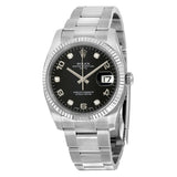 Rolex Oyster Perpetual Date 34 Black Dial Stainless Steel Bracelet Automatic Men's Watch #115234BKDO - Watches of America