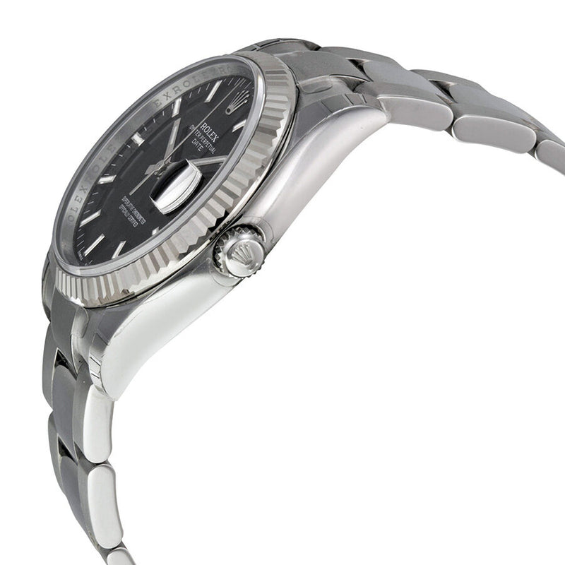 Rolex Oyster Perpetual Date 34 Black Dial Stainless Steel Bracelet Automatic Men's Watch #115234BKSO - Watches of America #2