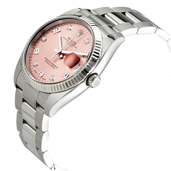 Rolex Oyster Perpetual Date 34 Pink Dial Stainless Steel Bracelet Automatic Men's Watch #115234PADO - Watches of America #2