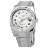 Rolex Oyster Perpetual Date 34 Silver Dial Stainless Steel Bracelet Automatic Men's Watch #115200SRO - Watches of America