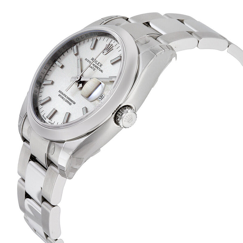 Rolex Oyster Perpetual Date 34 Silver Dial Stainless Steel Bracelet Automatic Men's Watch #115200SSO - Watches of America #2