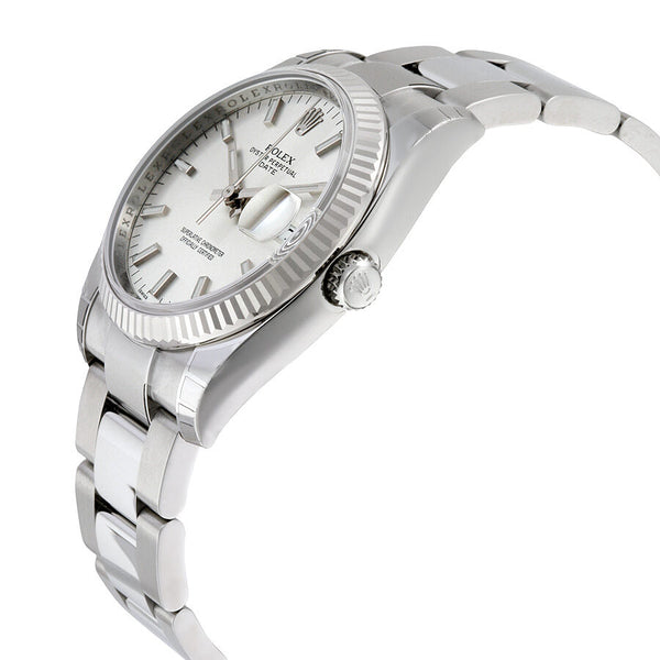 Rolex Oyster Perpetual Date 34 Silver Dial Stainless Steel Bracelet Automatic Men's Watch #115234SSO - Watches of America #2