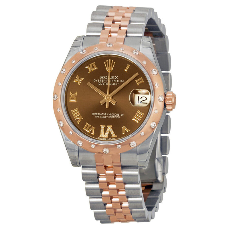 Rolex Oyster Perpetual Datejust 31 Chocolate Dial Stainless Steel and 18K Everose Gold Jubilee Bracelet Automatic Ladies Watch #178341CHORDJ - Watches of America