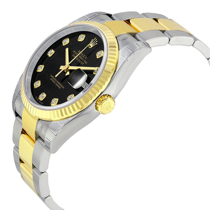Rolex Oyster Perpetual Datejust 36 Black Dial Stainless Steel and 18K Yellow Gold Bracelet Automatic Men's Watch #116233BKDO - Watches of America #2