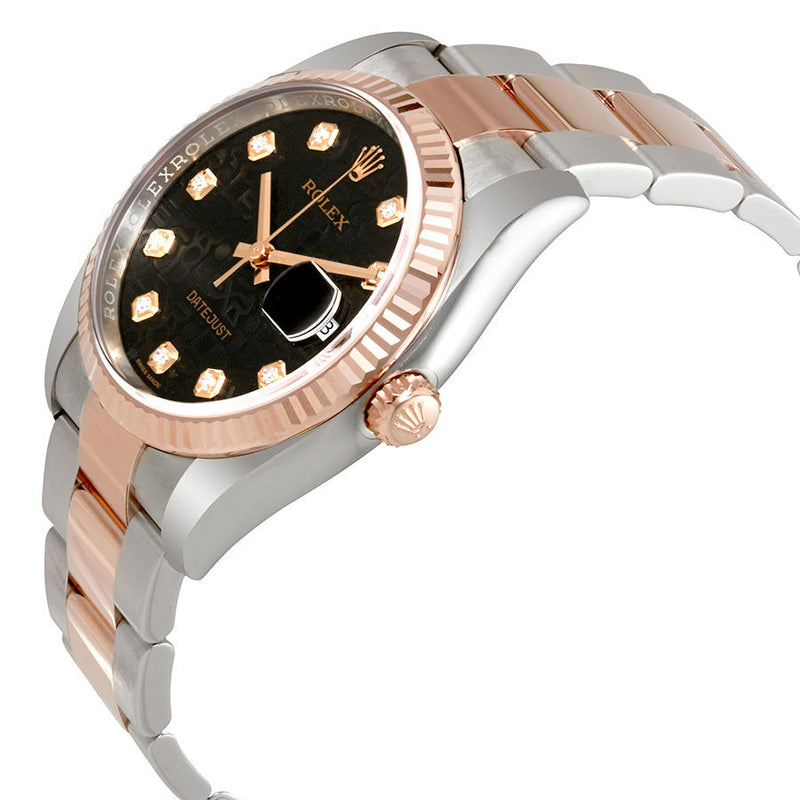 Rolex Oyster Perpetual Datejust 36 Black Dial Stainless Steel and 18K Everose Gold Bracelet Automatic Men's Watch #116231BKJDO - Watches of America #2