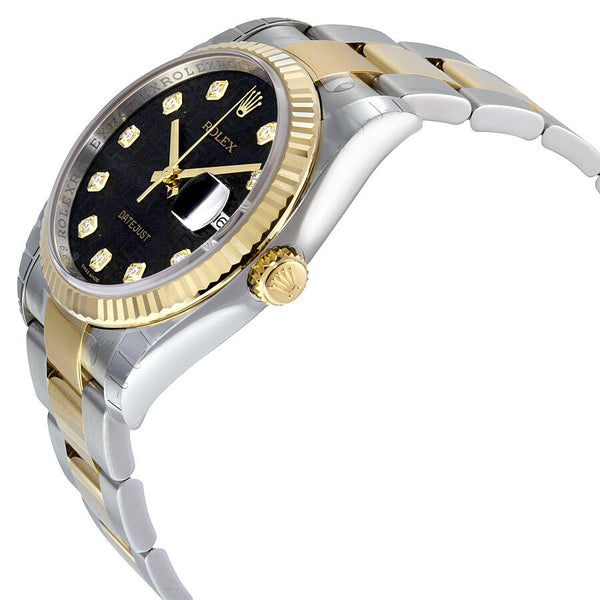 Rolex Oyster Perpetual Datejust 36 Black Dial Stainless Steel and 18K Yellow Gold Bracelet Automatic Men's Watch #116233BKJDO - Watches of America #2