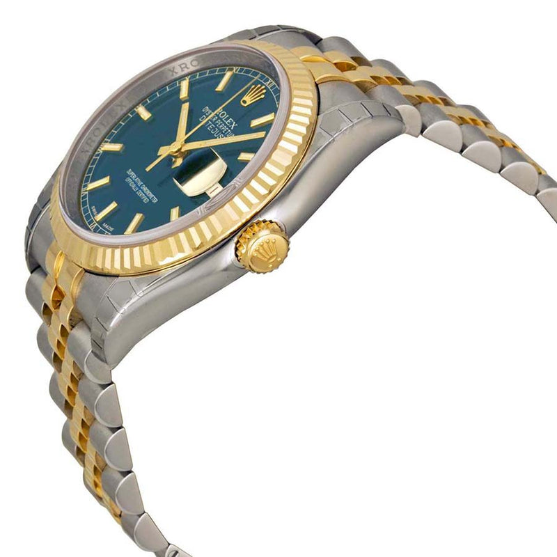 Rolex Oyster Perpetual Datejust 36 Blue Dial Stainless Steel and 18K Yellow Gold Jubilee Bracelet Automatic Men's Watch #116233BLSJ - Watches of America #2