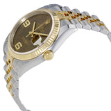 Rolex Oyster Perpetual Datejust 36 Brown Floral Dial Steel and 18K Yellow Gold Jubilee Unisex Watch #116233BRFAJ - Watches of America #2