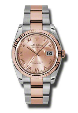 Rolex Oyster Perpetual Datejust 36 Champagne Dial Stainless Steel and 18K Everose Gold Bracelet Automatic Men's Watch #116231CRO - Watches of America