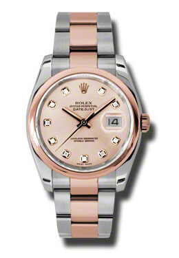 Rolex Oyster Perpetual Datejust 36 Champagne Dial Stainless Steel and 18K Everose Gold Bracelet Automatic Men's Watch #116201CDO - Watches of America