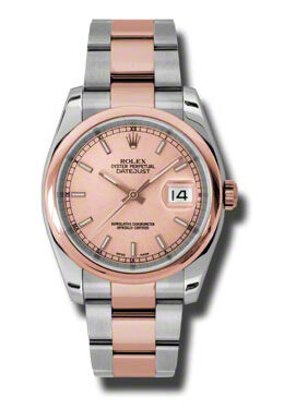 Rolex Oyster Perpetual Datejust 36 Champagne Dial Stainless Steel and 18K Everose Gold Bracelet Automatic Men's Watch #116201CSO - Watches of America