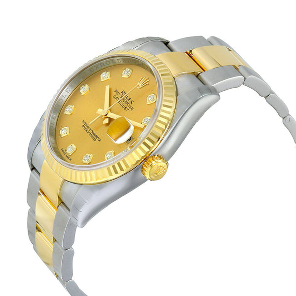 Rolex Oyster Perpetual Datejust 36 Champagne Dial Stainless Steel and 18K Yellow Gold Bracelet Automatic Men's Watch #116233CDO - Watches of America #2