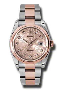 Rolex Oyster Perpetual Datejust 36 Champagne Dial Stainless Steel and 18K Everose Gold Bracelet Automatic Men's Watch #116201CJDO - Watches of America