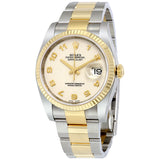 Rolex Oyster Perpetual Datejust 36 Ivory Dial Stainless Steel and 18K Yellow Gold Bracelet Automatic Men's Watch #116233IJAO - Watches of America