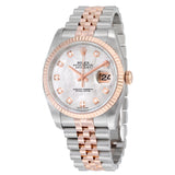 Rolex Oyster Perpetual Datejust 36 Mother of Pearl Dial Stainless Steel and 18K Everose Gold Jubilee Bracelet Automatic Men's Watch #116231MDJ - Watches of America