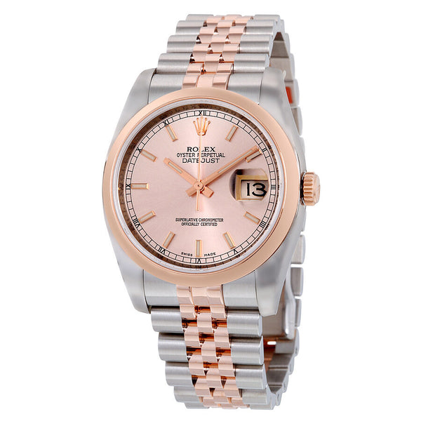 Rolex Oyster Perpetual Datejust 36 Pink Dial Stainless Steel and 18K Everose Gold Jubilee Bracelet Automatic Men's Watch #116201CSJ - Watches of America