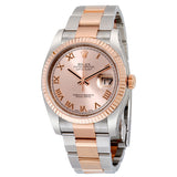 Rolex Oyster Perpetual Datejust 36 Pink Dial Stainless Steel and 18K Everose Gold Bracelet Automatic Men's Watch #116231PRO - Watches of America