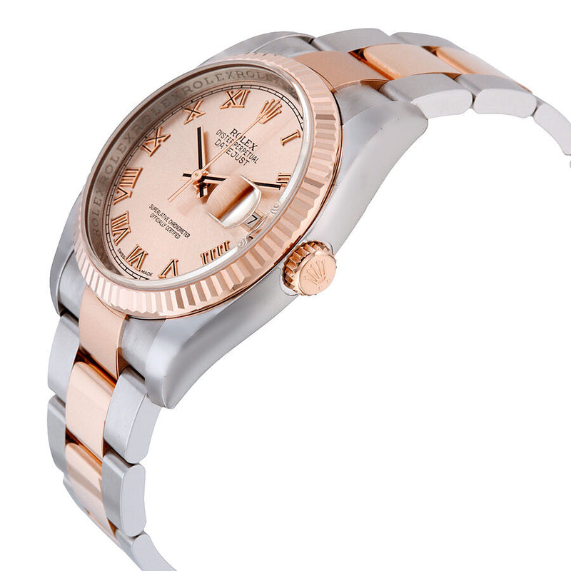 Rolex Oyster Perpetual Datejust 36 Pink Dial Stainless Steel and 18K Everose Gold Bracelet Automatic Men's Watch #116231PRO - Watches of America #2