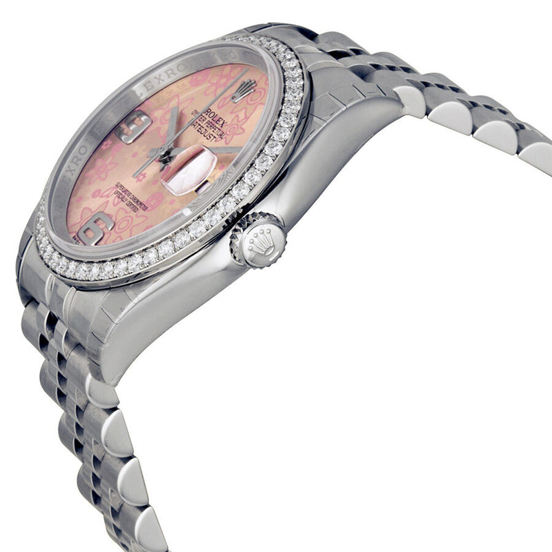 Rolex Oyster Perpetual Datejust 36 Pink Floral Dial Stainless Steel Jubilee Bracelet Automatic Ladies Watch #116244PFAJ - Watches of America #2