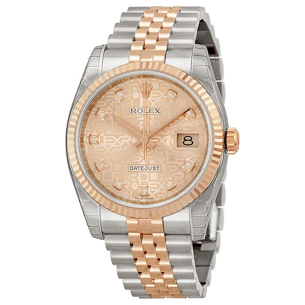 Rolex Oyster Perpetual Datejust 36 Pink Dial Stainless Steel and 18K Everose Gold Jubilee Bracelet Automatic Men's Watch #116231PJDJ - Watches of America