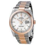 Rolex Oyster Perpetual Datejust 36 Silver Dial Stainless Steel and 18K Everose Gold Bracelet Automatic Men's Watch #116201SSO - Watches of America