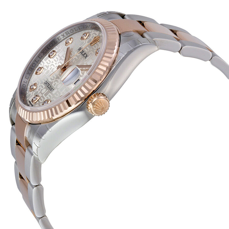 Rolex Oyster Perpetual Datejust 36 Silver Dial Stainless Steel and 18K Everose Gold Bracelet Automatic Men's Watch #116231SJDO - Watches of America #2
