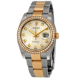 Rolex Oyster Perpetual Datejust 36 Silver Dial Stainless Steel and 18K Yellow Gold Bracelet Automatic Ladies Watch #116243SJDO - Watches of America