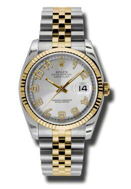 Rolex Oyster Perpetual Datejust 36 Silver Dial Stainless Steel and 18K Yellow Gold Jubilee Bracelet Automatic Men's Watch #116233SCAJ - Watches of America