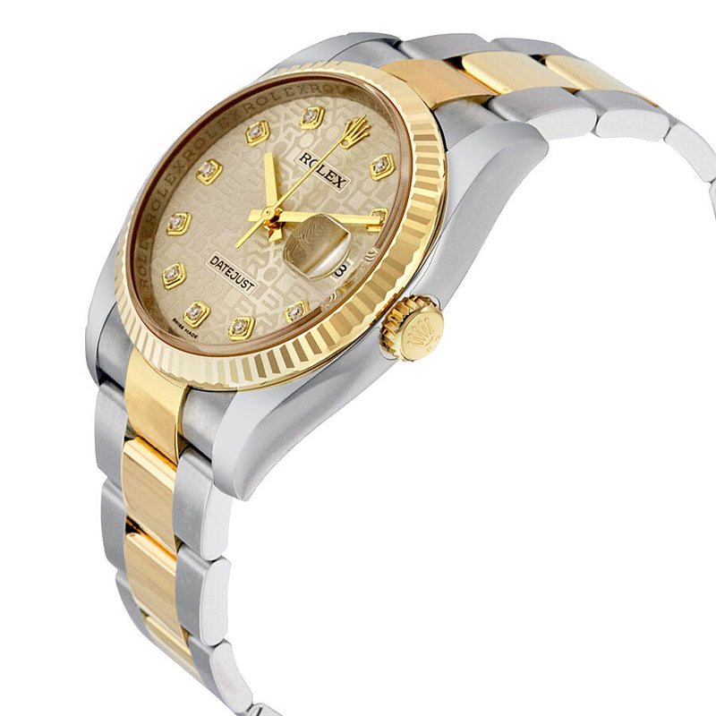 Rolex Oyster Perpetual Datejust 36 Silver Dial Stainless Steel and 18K Yellow Gold Bracelet Automatic Men's Watch #116233SJDO - Watches of America #2